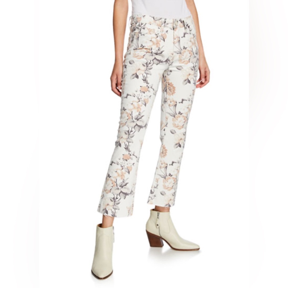 New $229 Paige Collette raw edge desert wildflower crop pants 23